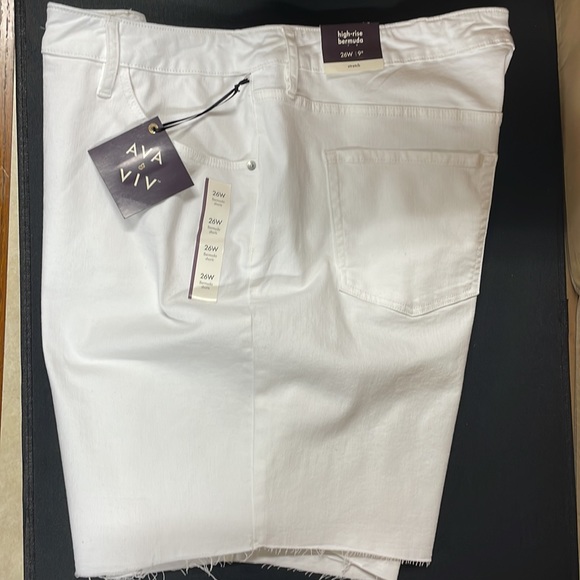 Bermuda high rise white jeans shorts - Picture 6 of 10